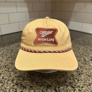 MAD ENGINE Miller High Life Rope Hat Men's Adjustable Khaki Snapback Beer